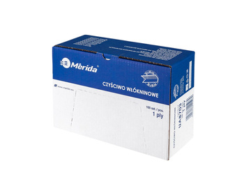 Merida UAB703 Czyściwo włókninowe w listkach, składane, wymiary 30 x 40 cm, jednowarstwowe, BIAŁE, karton 100 szt.
