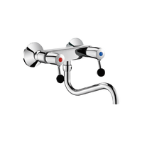 2-otworowa bateria ścienna - 60 l/min Dolna ruchoma wylewka L.200 Delabie 5645T2