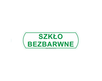 Merida DX683 NAKLEJKA NA KOSZE DO SEGREGACJI ODPADÓW "SZKŁO BEZBARWNE", DUŻA, WYMIARY: 14,5 CM X 4,4 CM