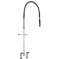 Zestaw do mycia wstępnego z 2-otworową baterią Bez zaworu czerpalnego Delabie 5680