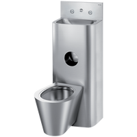 Moduł KOMPACT TC - Umywalka i WC wiszące Inox 304 satynowy - Montaż zaścienny - WC wiszące na środku Delabie 166500