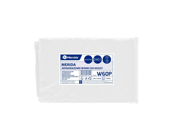 Merida W60P Jednorazowe worki na śmieci MERIDA, 110 x 110 cm, poj 240 l, paczka 10 szt., BEZBARWNE, LDPE