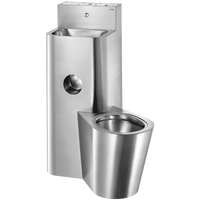 Moduł KOMPACT - Umywalka i WC stojące Inox 304 satynowy - Montaż ścienny - WC stojące z prawej strony Delabie 160600