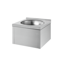 Umywalka mechaniczna z Inoxu SXS Inox 304 satynowy - Uruchamiana kolanem - Bez ścianki Delabie 181310