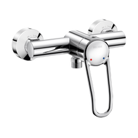 Bateria natryskowa z regulatorem ciśnienia SECURITHERM EP Jednouchwytowa bateria ścienna Securitouch uchwyt ażurowy Delabie 2739EP