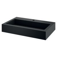 Czarna umywalka wisząca AQUEDUTO Inox 304 czarny matowy - Z niewidocznym odpływem Delabie 121150BK