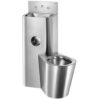 Moduł KOMPACT TC - Umywalka i WC stojące Inox 304 satynowy - Montaż zaścienny - WC stojące z prawej strony Delabie 166600