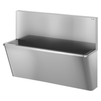 Umywalka chirurgiczna z wysoką tylną ścianką Inox 304 satynowy - 2 stanowiska - Design "Higiena +" Delabie 186000