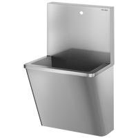 Umywalka chirurgiczna z wysoką tylną ścianką Inox 304 satynowy - 1 stanowisko - Design "Higiena +" Delabie 185100