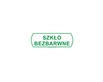 Merida DX668 NAKLEJKA NA KOSZE DO SEGREGACJI ODPADÓW "SZKŁO BEZBARWNE", MAŁA, WYMIARY: 10 CM X 3,5 CM