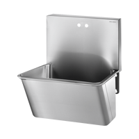 Umywalka chirurgiczna z wysoką tylną ścianką Inox 304 satynowy - 1 stanowisko Delabie 181200