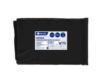 Merida W70 Jednorazowe worki na śmieci MERIDA, 115 x 135 cm, poj 350 l, paczka 10 szt., CZARNE, LDPE